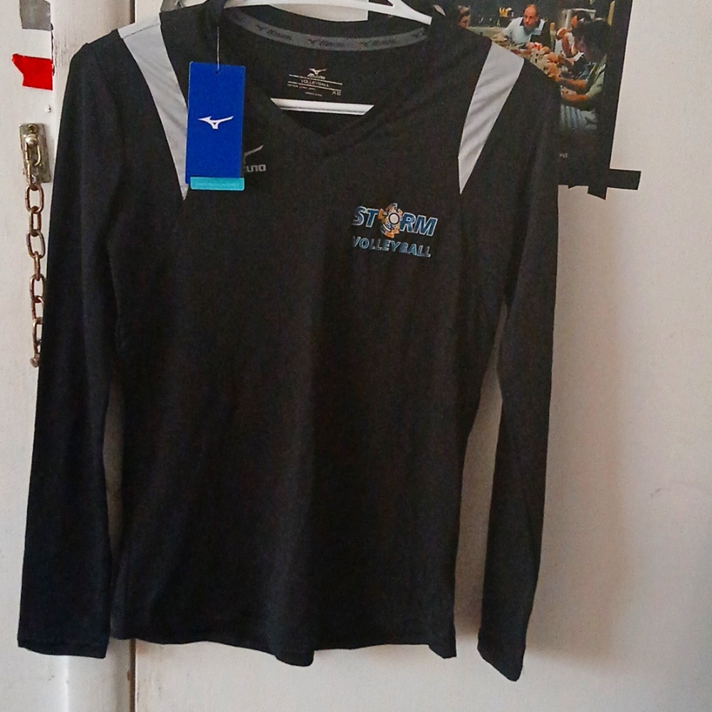 Womens Mizuno volleyball shirt long sleeve nwt size xs colors black blue white